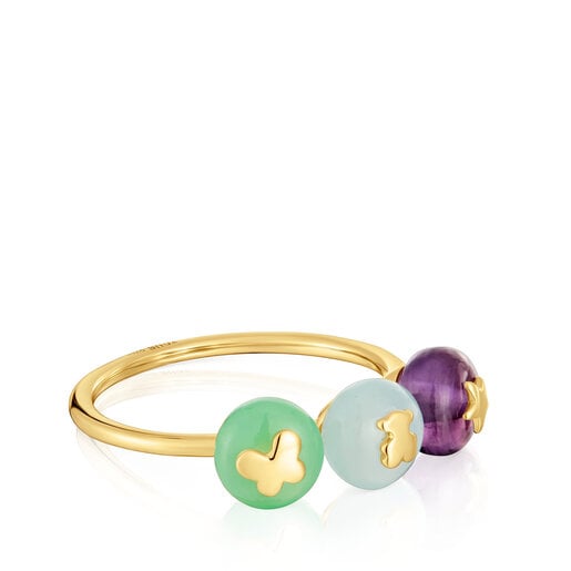 Small gold and gemstones Ring TOUS Balloon