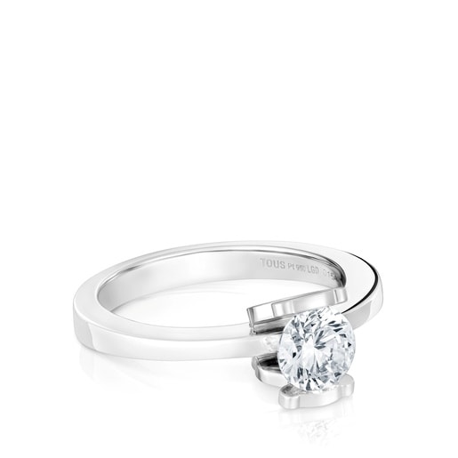 Anell solitari de platí amb diamant creat al laboratori 0,70 ct Sweet Diamonds LGD