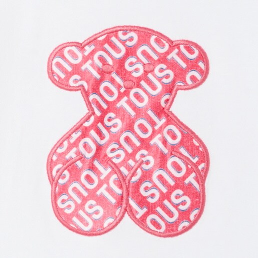 Girls beach t-shirt in Logo pink