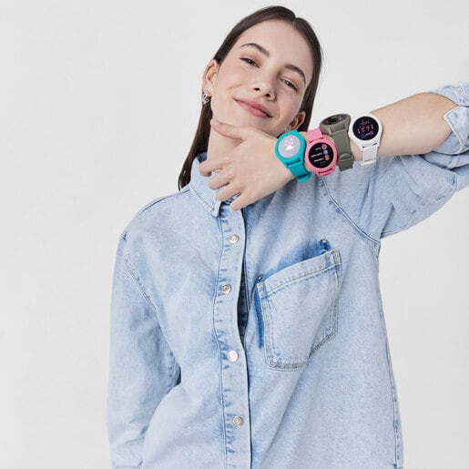 Smarteen Connect Watch with pink silicone strap