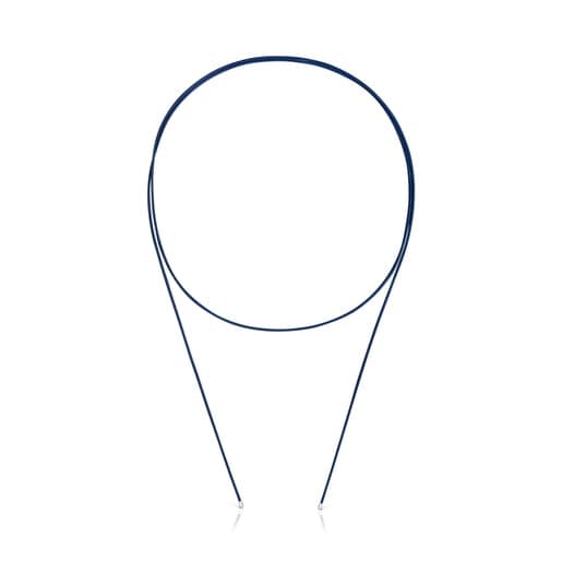 Collar largo de plata en color azul TOUS Basics