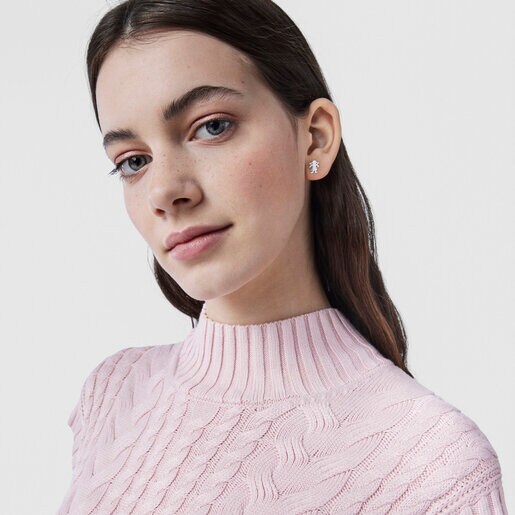 Silver TOUS Basics Earrings Girl motif
