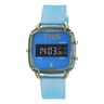 Modré polykarbonátové Digitálne hodinky so silikónovým remienkom D-Logo Fresh