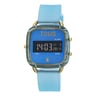 Reloj digital de policarbonato con correa de silicona azul D-Logo Fresh