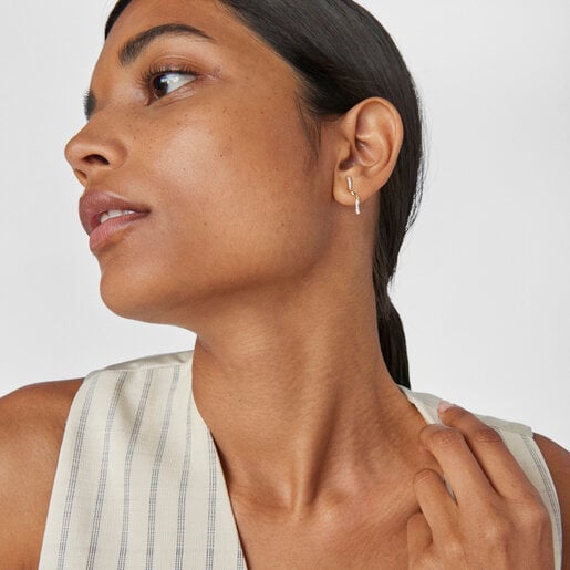 עגילי ספירלה TOUS Beach מזהב עם יהלומים