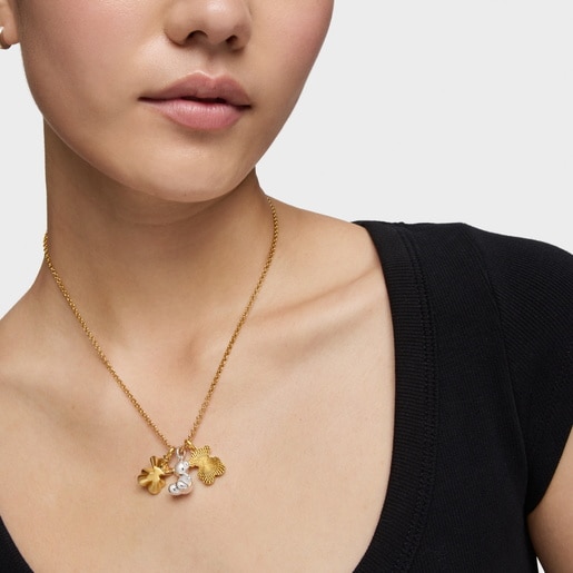 Projected-bear Pendant with 18kt gold plating over silver TOUS Sweet 40s