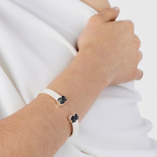 Браслет Mesh Color из серебра с турмалиновым кварцем