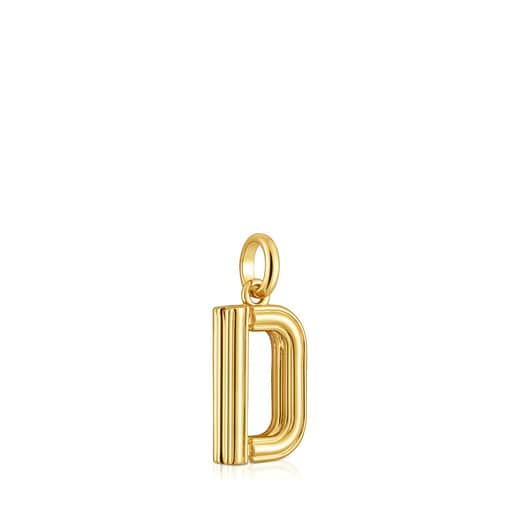 Medium 18kt gold plating over silver letter D Pendant TOUS Alphabet