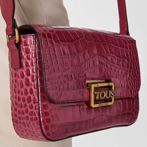 Sac à bandoulière TOUS Legacy Wild en cuir bordeaux