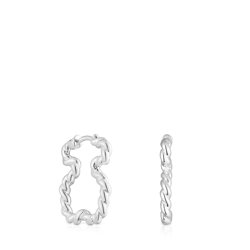 Twisted Earrings with bear silhouette | TOUS