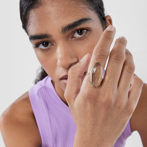 Anillo Luz de oro con prasiolita
