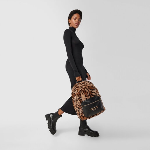 Medium beige and black Amaya Wild Backpack