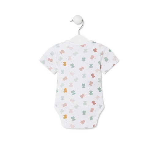 Wrap-over baby bodysuit in Joy white
