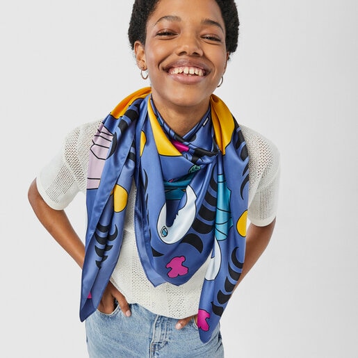 ブルーカラーのスカーフ TOUS Magic Gems