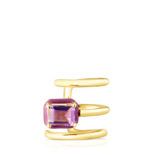 TOUS Vibrant Colors Earcuff with amethyst and colored enamel