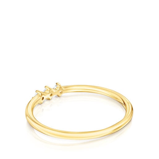 Gold Strip ring with diamonds Les Classiques