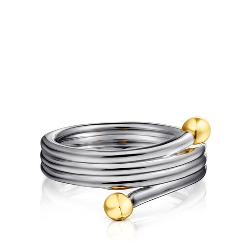 Dark silver and silver vermeil St. Tropez Triple ring | TOUS