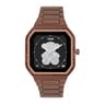 Montre Smartwatch avec bracelet en acier marron et zirconiums B-Connect