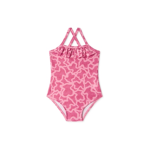 Girl s one-piece swimsuit in Kaos pink | TOUS