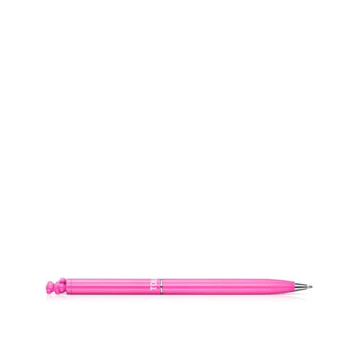 עט מצופה כרום בצבע פוקסיה בשילוב דובון Bold Bear