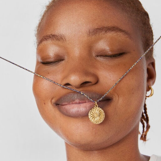 Silver vermeil crochet bear Medallion Efecttous