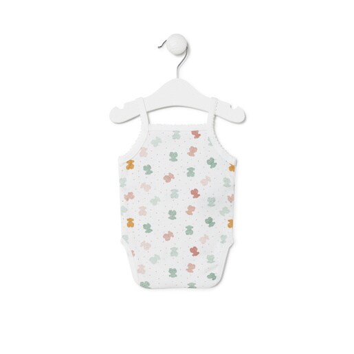 Baby bodysuit with straps in Joy white