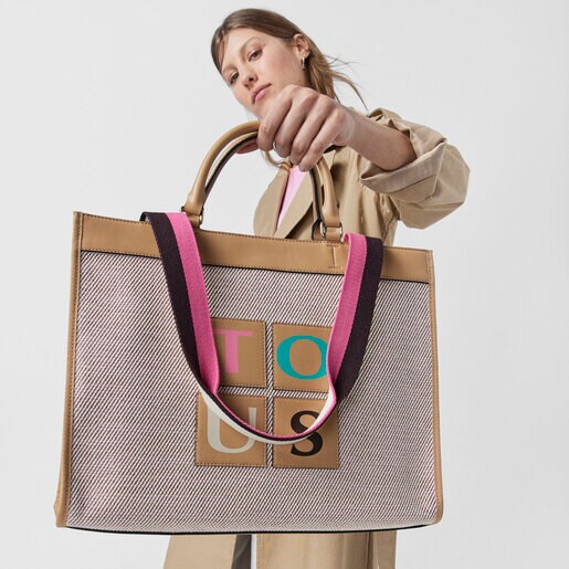 Large pink TOUS Yummy Shopping bag