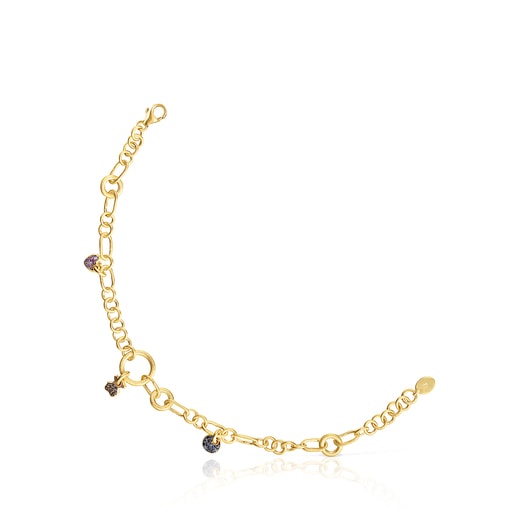 Silver vermeil Luah Bracelet with sapphires and quartz | TOUS