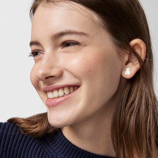 עגילי דובי מכסף