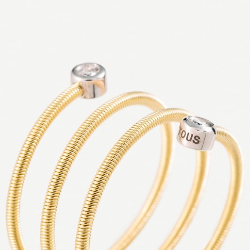 Anillo doble espiral de oro con diamantes TOUS ATELIER