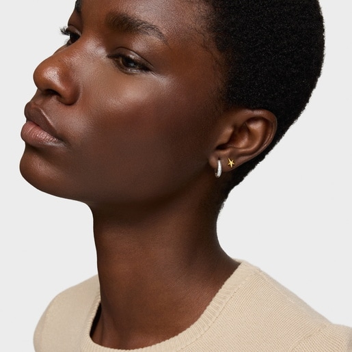 12 mm silver Hoop earrings with bear TOUS Basics