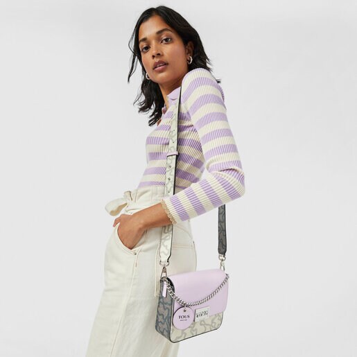 ベージュ＆モーブカラーのスモールクロスボディバッグ Kaos Legacy