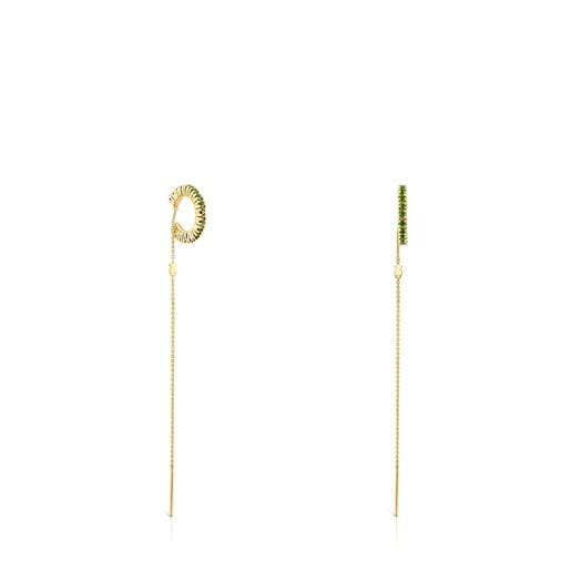 Silver vermeil TOUS Straight Earcuff earrings with chrome diopside