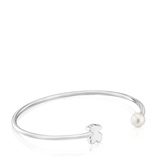 Silver Bangle with cultured pearl Sweet Dolls