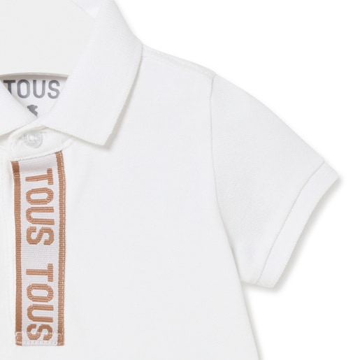 Piqué polo t-shirt in Casual white