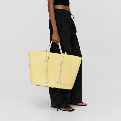 Large yellow leather Tote bag TOUS Lynn