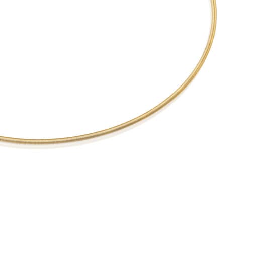 Mesh Tube gold colored IP steel Necklace 2 mm