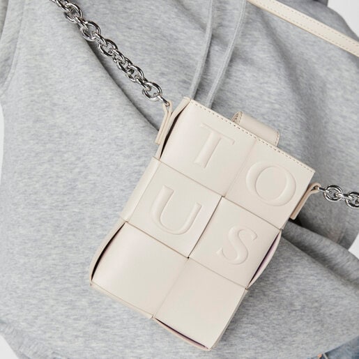 Mini bolso beige y malva TOUS Damas