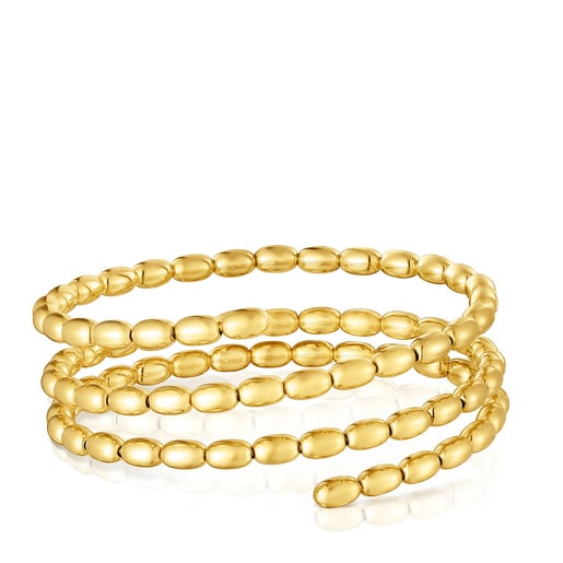 Pulsera esclava espiral con baño de oro 18 kt sobre plata TOUS Basics