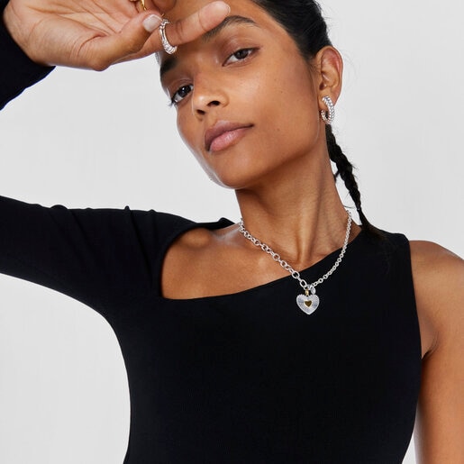 Colgante bicolor corazón Iris Motif