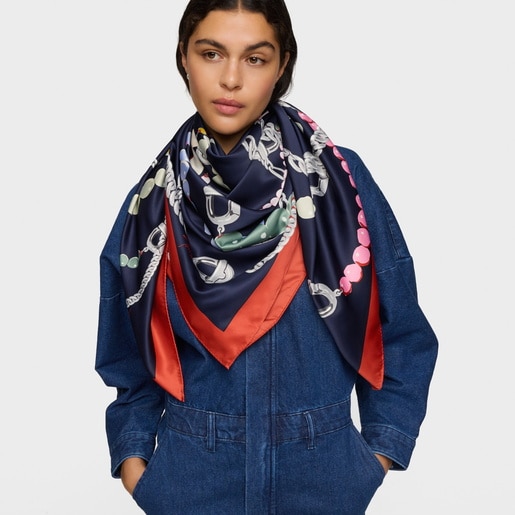 Square orange Scarf TOUS Manifesto