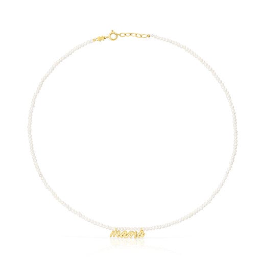 Collar Mama con baño de oro 18 kt sobre plata y perlas cultivadas TOUS Mama