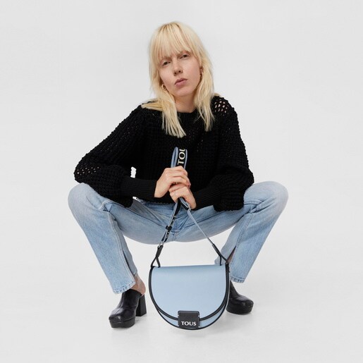 תיק צד TOUS Half-Moon בינוני בצבע כחול