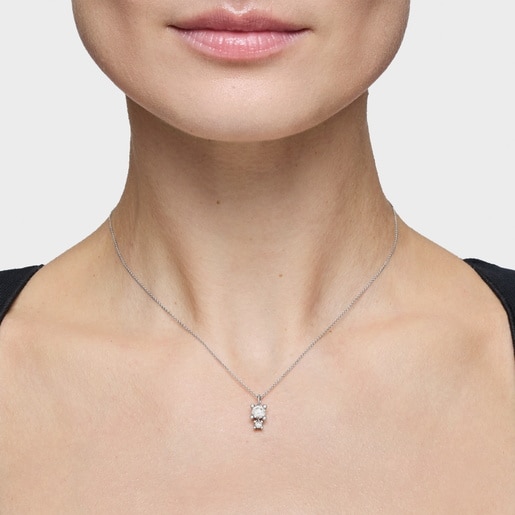 Gargantilla con motivo colgante de platino con diamantes creados en laboratorio 0,58 ct Shine LGD