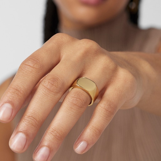 TOUS Basics الفضة ختم البيضاوي فيرميل