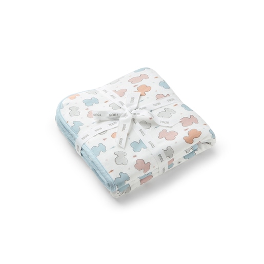 Tous Baby bath cape in Colors blue