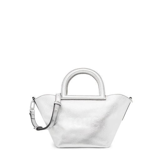 silver-colored leather Shoulder bag TOUS Dora