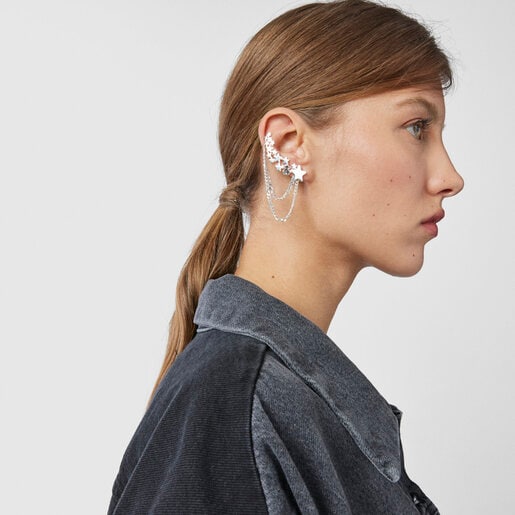Silver Magic Nature climber Earcuff with spinels | TOUS