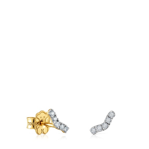 Zlaté Náušnice Les Classiques s tyčinkami a diamanty o hmotnosti 0,08 karátu