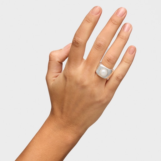 Silver Duna Ring with Pearl